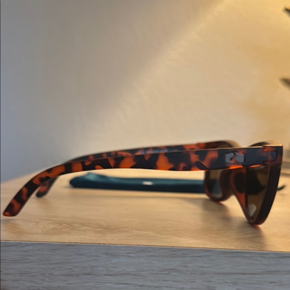 Rheos Nautical Eyewear Floating Tortoise Shell Sunglasses with Blue Lenses - Picture 2 of 4
